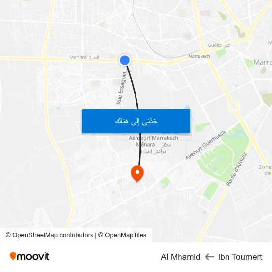 Ibn Toumert to Al Mhamid map