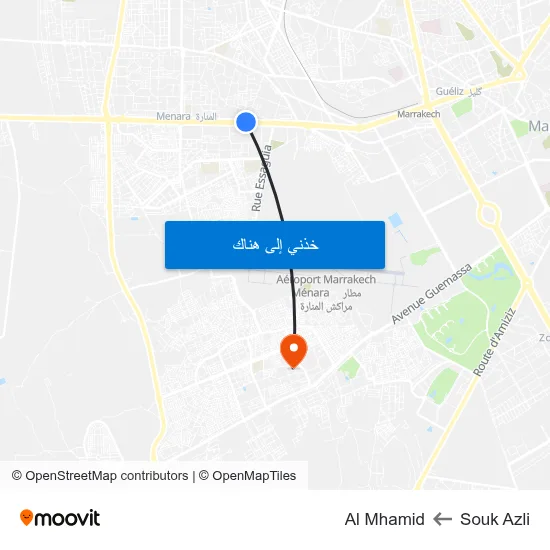 Souk Azli to Al Mhamid map