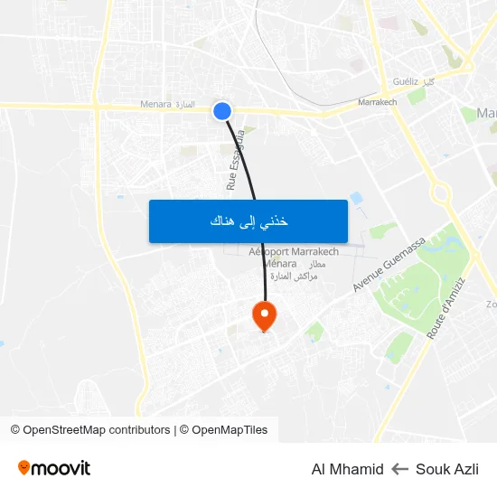 Souk Azli to Al Mhamid map