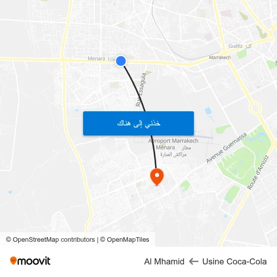Usine Coca-Cola to Al Mhamid map