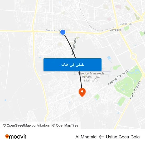 Usine Coca-Cola to Al Mhamid map