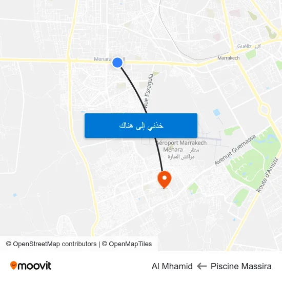 Piscine Massira to Al Mhamid map