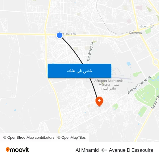 Avenue D'Essaouira to Al Mhamid map