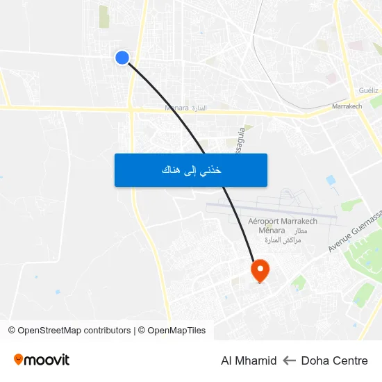 Doha Centre to Al Mhamid map
