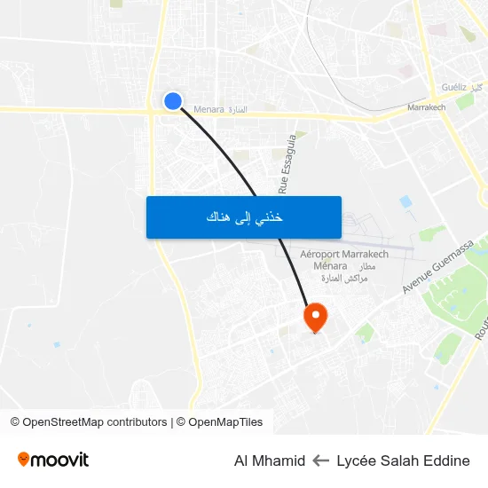 Lycée Salah Eddine to Al Mhamid map