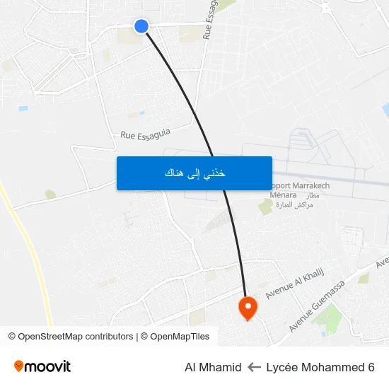 Lycée Mohammed 6 to Al Mhamid map