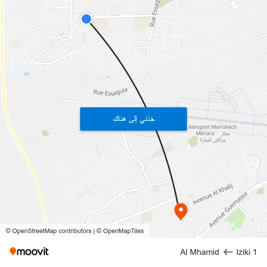 Iziki 1 to Al Mhamid map