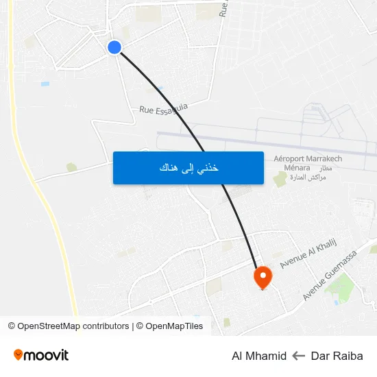 Dar Raiba to Al Mhamid map