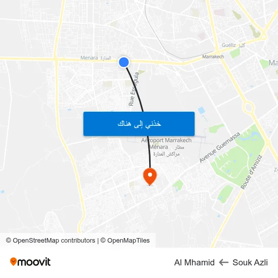 Souk Azli to Al Mhamid map