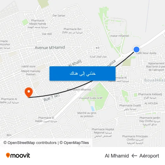 Aéroport to Al Mhamid map