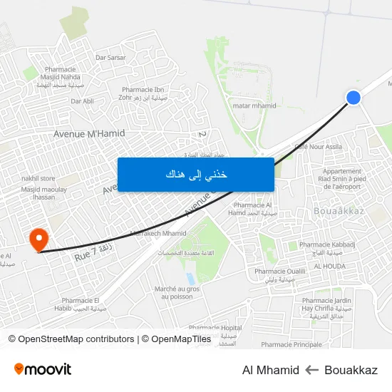 Bouakkaz to Al Mhamid map