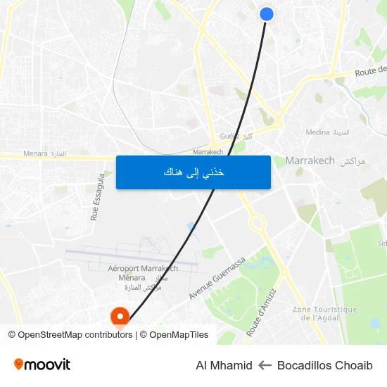 Bocadillos Choaib to Al Mhamid map