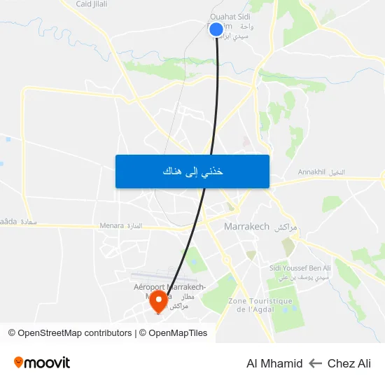 Chez Ali to Al Mhamid map
