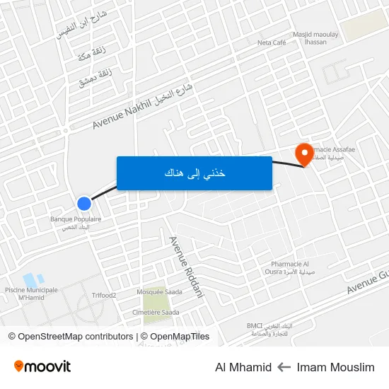 Imam Mouslim to Al Mhamid map