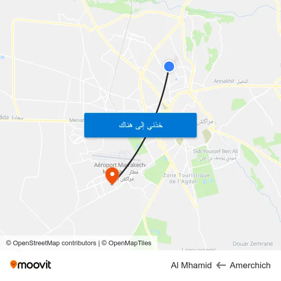 Amerchich to Al Mhamid map