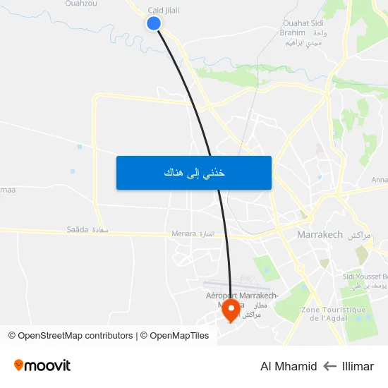 Illimar to Al Mhamid map