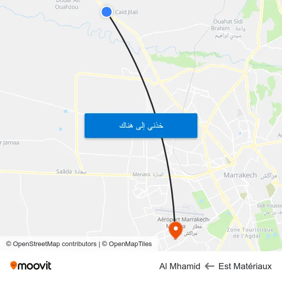 Est Matériaux to Al Mhamid map