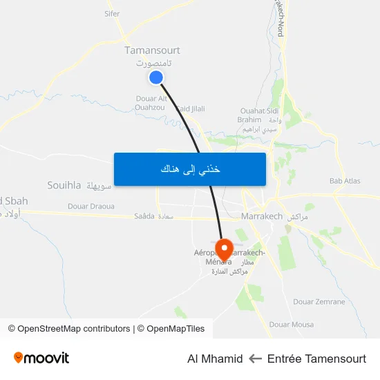 Entrée Tamensourt to Al Mhamid map