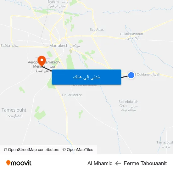 Ferme Tabouaanit to Al Mhamid map
