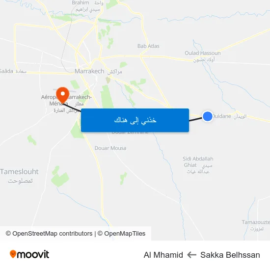 Sakka Belhssan to Al Mhamid map