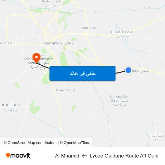 Lycée Ouidane Route Aït Ourir to Al Mhamid map