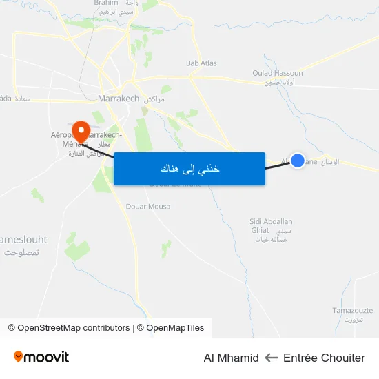 Entrée Chouiter to Al Mhamid map