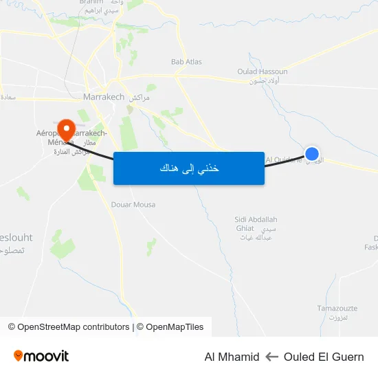 Ouled El Guern to Al Mhamid map