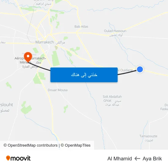 Aya Brik to Al Mhamid map