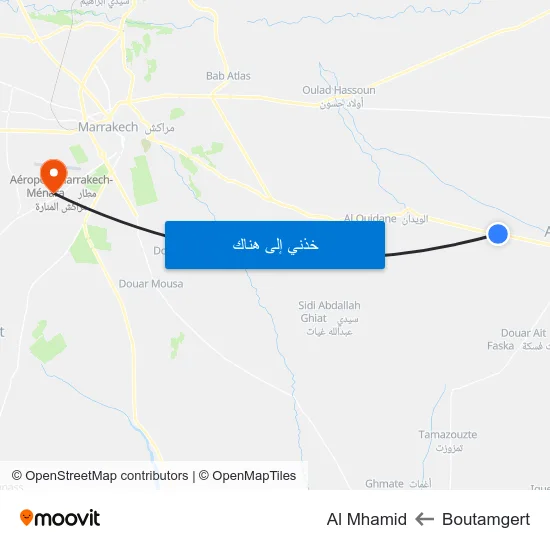 Boutamgert to Al Mhamid map