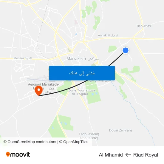 Riad Royal to Al Mhamid map