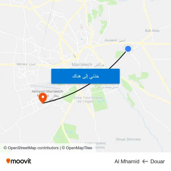 Douar to Al Mhamid map
