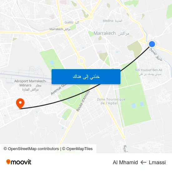 Lmassi to Al Mhamid map