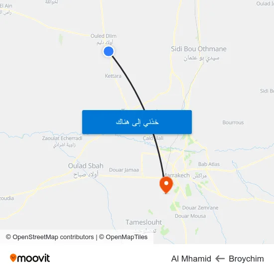Broychim to Al Mhamid map