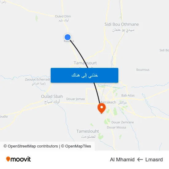 Lmasrd to Al Mhamid map