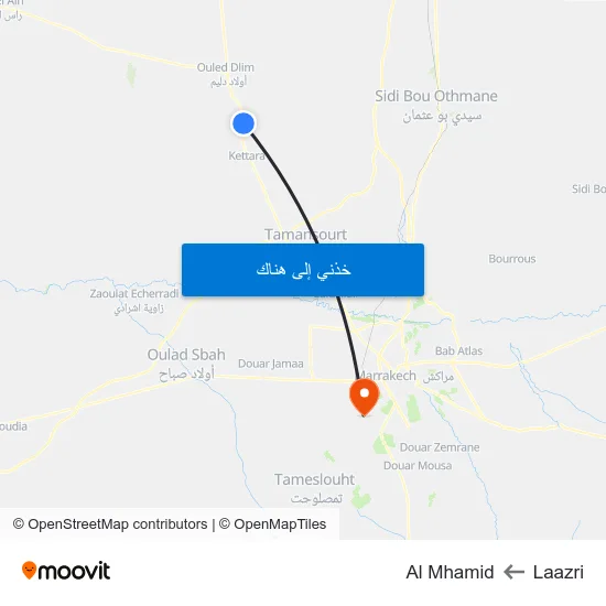 Laazri to Al Mhamid map