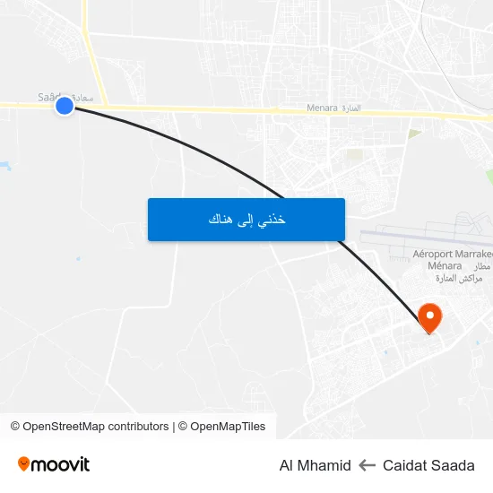 Caidat Saada to Al Mhamid map