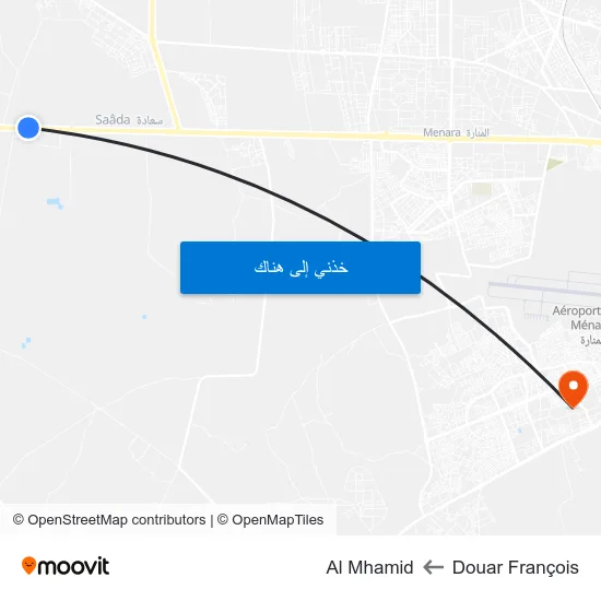 Douar François to Al Mhamid map