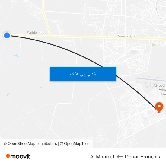 Douar François to Al Mhamid map