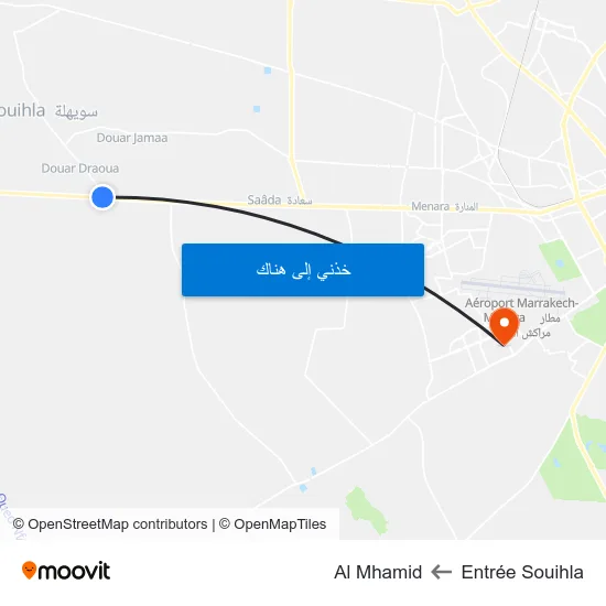 Entrée Souihla to Al Mhamid map