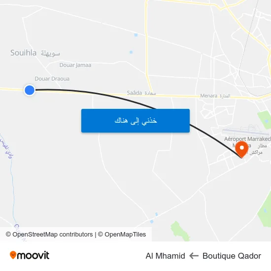 Boutique Qador to Al Mhamid map