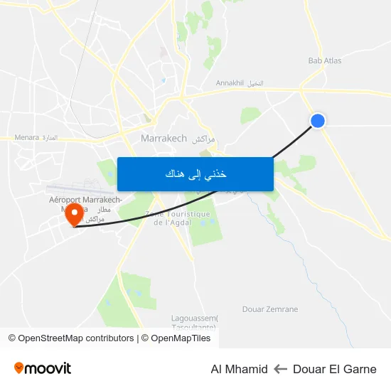 Douar El Garne to Al Mhamid map