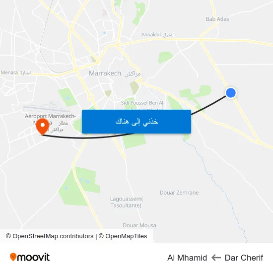 Dar Cherif to Al Mhamid map