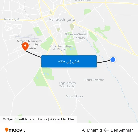 Ben Ammar to Al Mhamid map