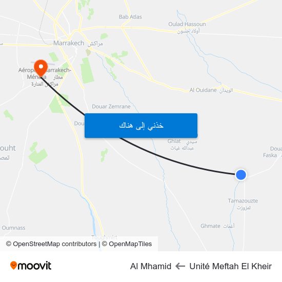 Unité Meftah El Kheir to Al Mhamid map