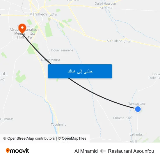 Restaurant Asounfou to Al Mhamid map