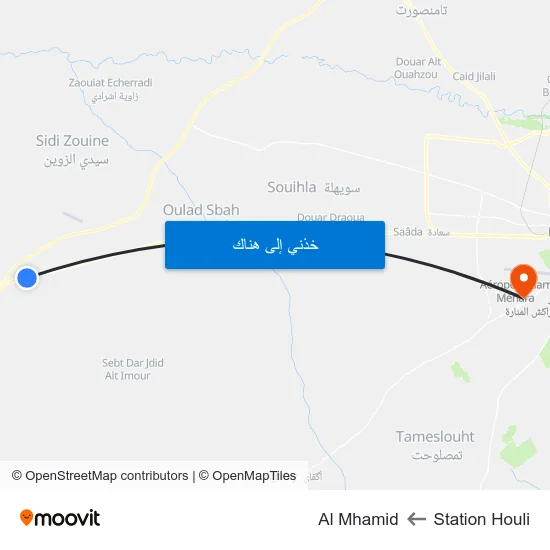 Station Houli to Al Mhamid map