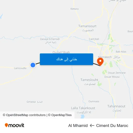 Ciment Du Maroc to Al Mhamid map