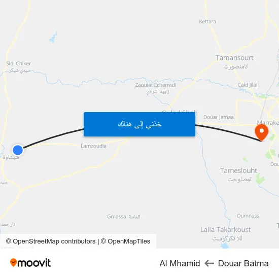 Douar Batma to Al Mhamid map