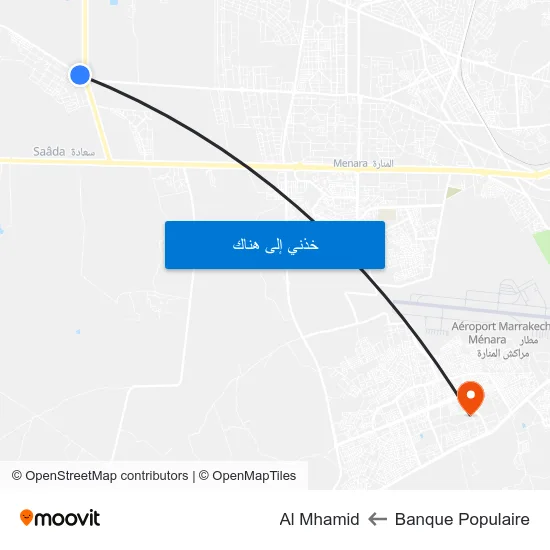Banque Populaire to Al Mhamid map