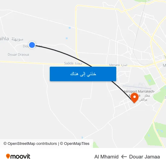 Douar Jamaa to Al Mhamid map